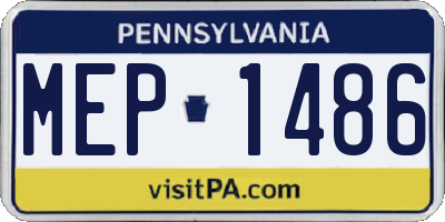 PA license plate MEP1486