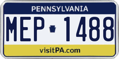 PA license plate MEP1488