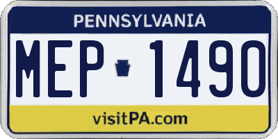 PA license plate MEP1490