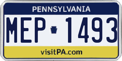 PA license plate MEP1493