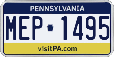 PA license plate MEP1495