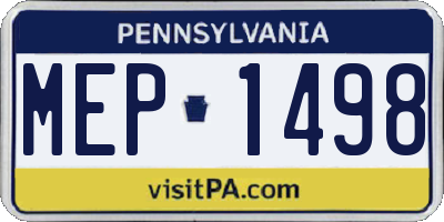 PA license plate MEP1498