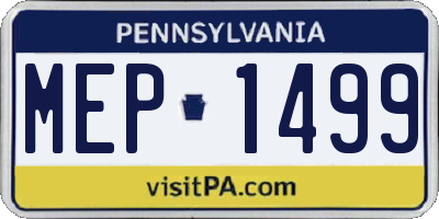 PA license plate MEP1499