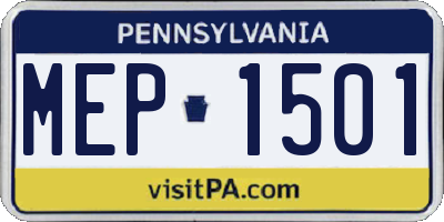 PA license plate MEP1501