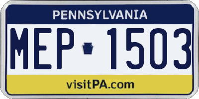 PA license plate MEP1503