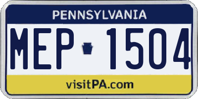 PA license plate MEP1504
