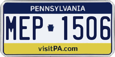 PA license plate MEP1506