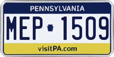 PA license plate MEP1509