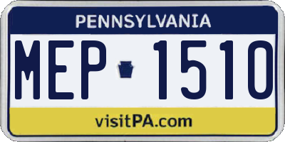 PA license plate MEP1510