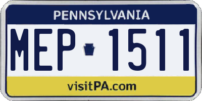 PA license plate MEP1511