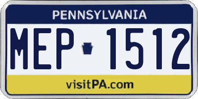 PA license plate MEP1512