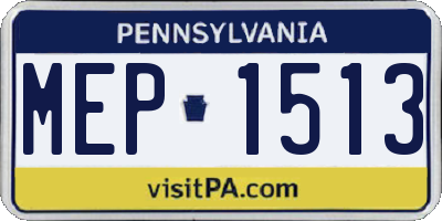 PA license plate MEP1513