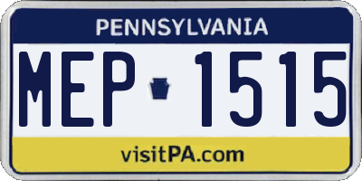 PA license plate MEP1515
