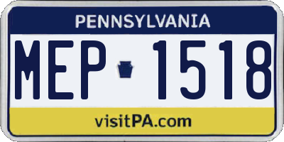 PA license plate MEP1518