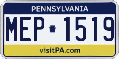 PA license plate MEP1519