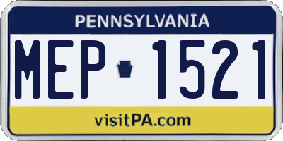 PA license plate MEP1521