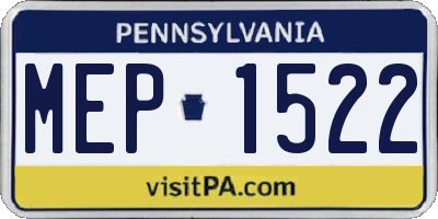 PA license plate MEP1522