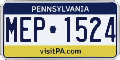 PA license plate MEP1524
