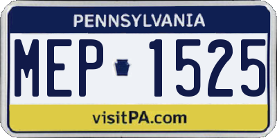 PA license plate MEP1525