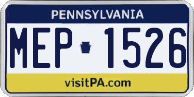 PA license plate MEP1526