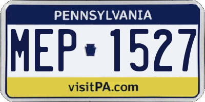 PA license plate MEP1527