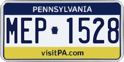 PA license plate MEP1528