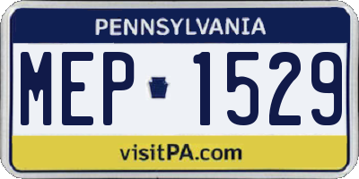 PA license plate MEP1529