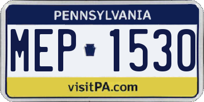PA license plate MEP1530