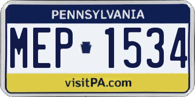 PA license plate MEP1534