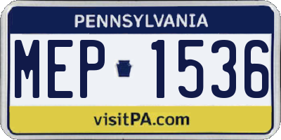PA license plate MEP1536