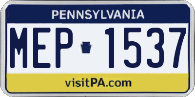 PA license plate MEP1537