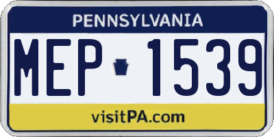 PA license plate MEP1539