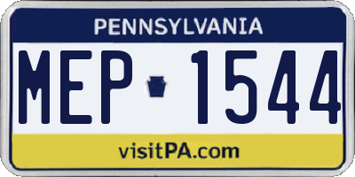 PA license plate MEP1544