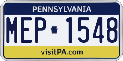 PA license plate MEP1548