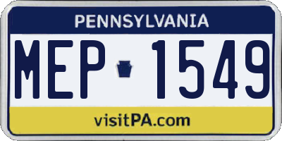 PA license plate MEP1549