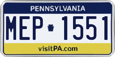 PA license plate MEP1551