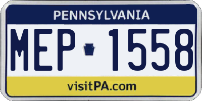 PA license plate MEP1558