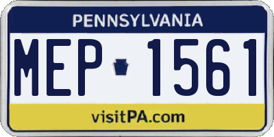 PA license plate MEP1561