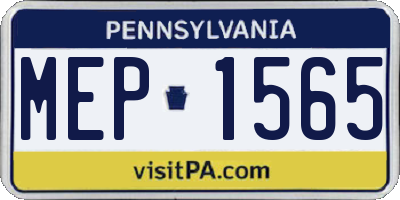 PA license plate MEP1565