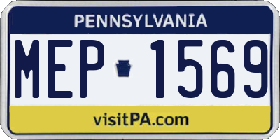PA license plate MEP1569