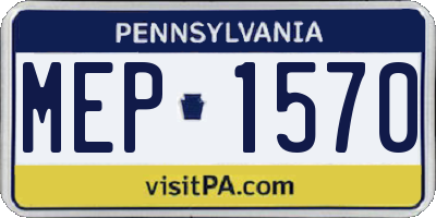 PA license plate MEP1570