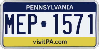 PA license plate MEP1571