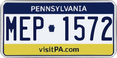 PA license plate MEP1572