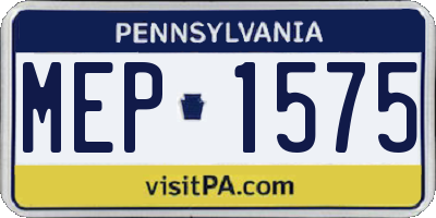 PA license plate MEP1575
