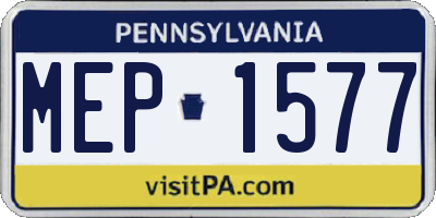 PA license plate MEP1577