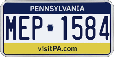 PA license plate MEP1584