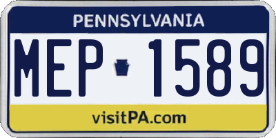 PA license plate MEP1589