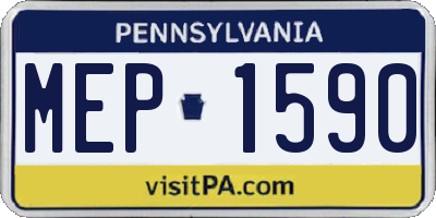 PA license plate MEP1590