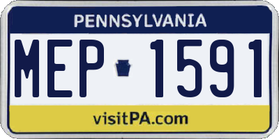 PA license plate MEP1591