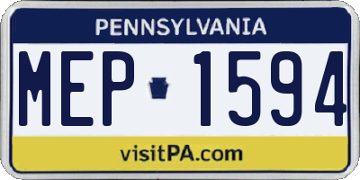 PA license plate MEP1594